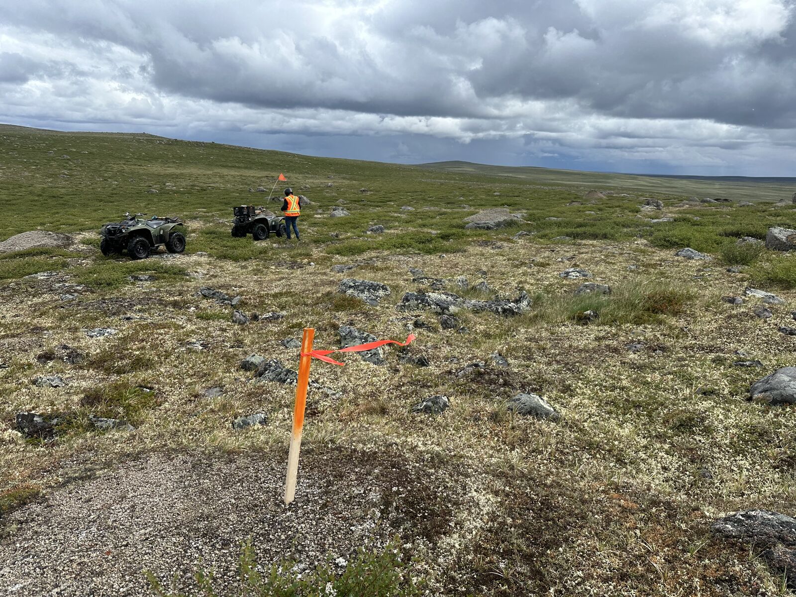 Aviation feasibility survey team on tundra
